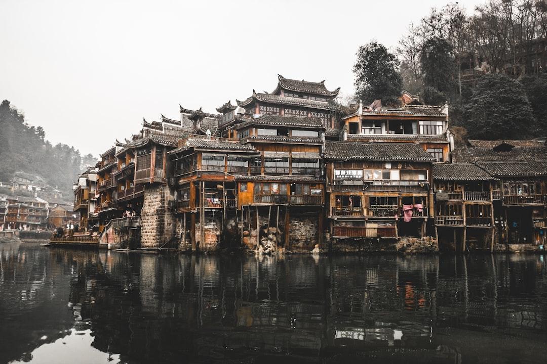 Brown wooden houses beside river from Theodor Lundqvist on Unsplash